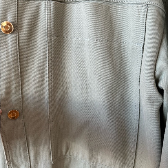 Sage Green Zara Oversized Utility Jacket with Gold Buttons - Picture 4 of 6